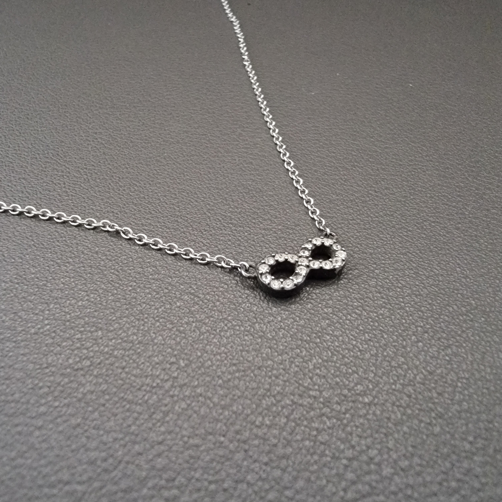 Judith Jack Marcasite & Diamond Infinity Necklace 925